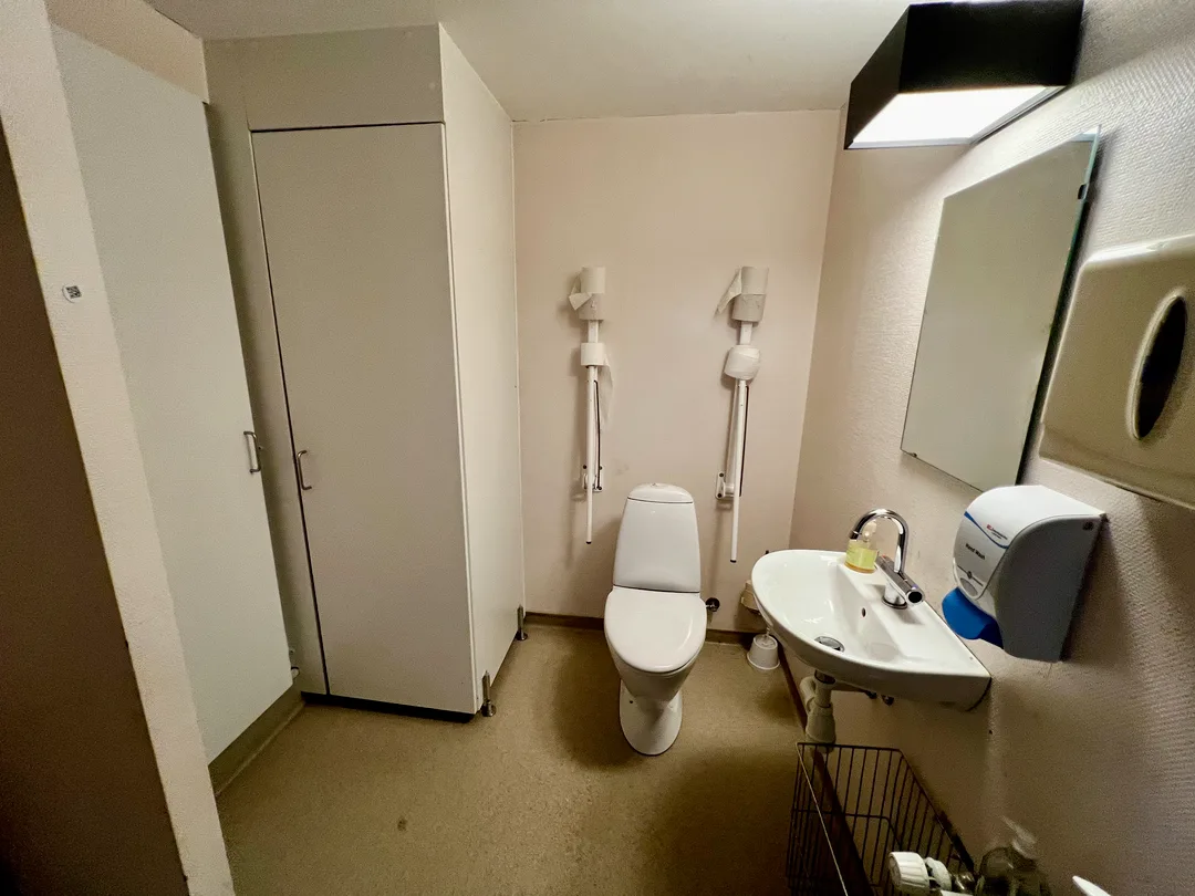 Handicaptoilet med støttegreb
